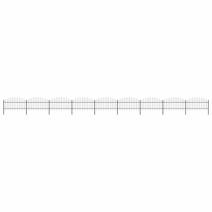 Gard de grădină cu vârf tip suliță din oțel 1603,5x125 cm, negru - WALTI WALTI
