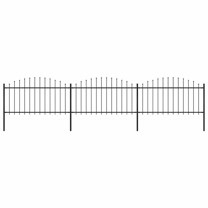Gard de grădină cu vârf tip suliță, oțel, 537x150 cm, negru - WALTI WALTI