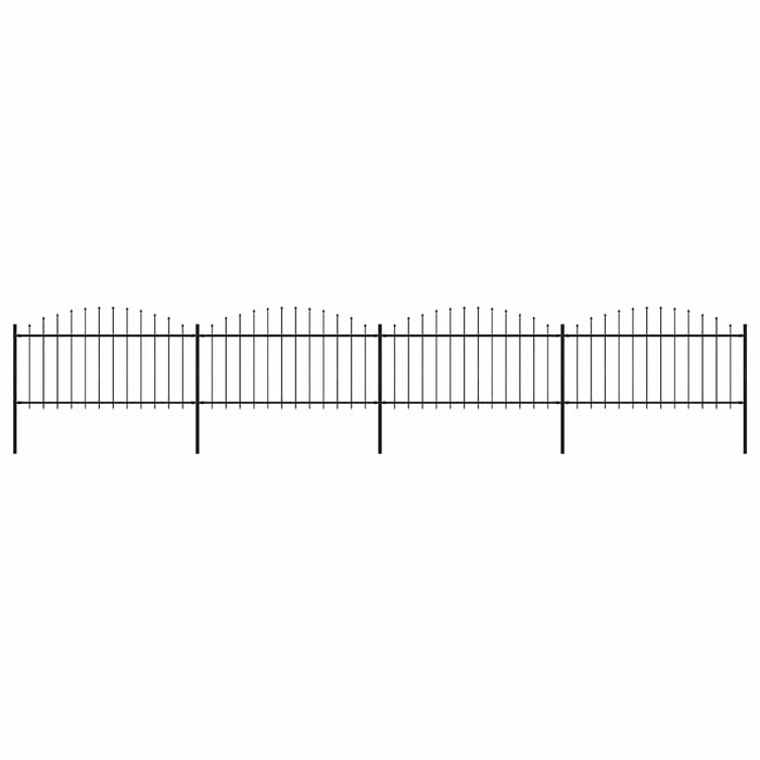 Gard de grădină cu vârf tip suliță din oțel 714,5x150 cm, negru - WALTI WALTI