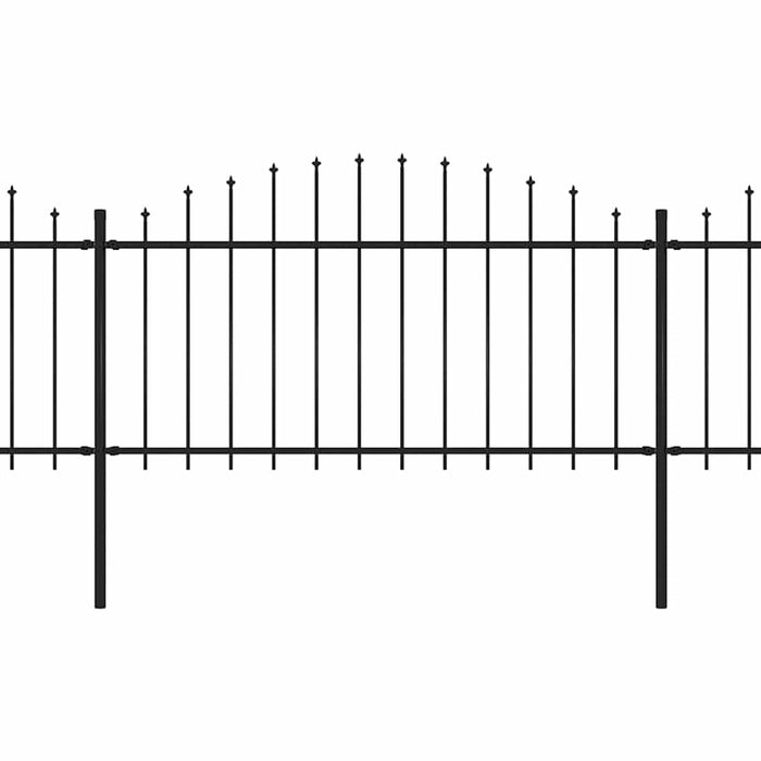 Gard de grădină cu vârf tip suliță din oțel 714,5x150 cm, negru - WALTI WALTI