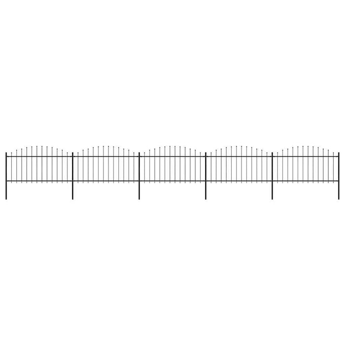 Gard de grădină cu vârf tip suliță din oțel 892,5x150 cm, negru - WALTI WALTI
