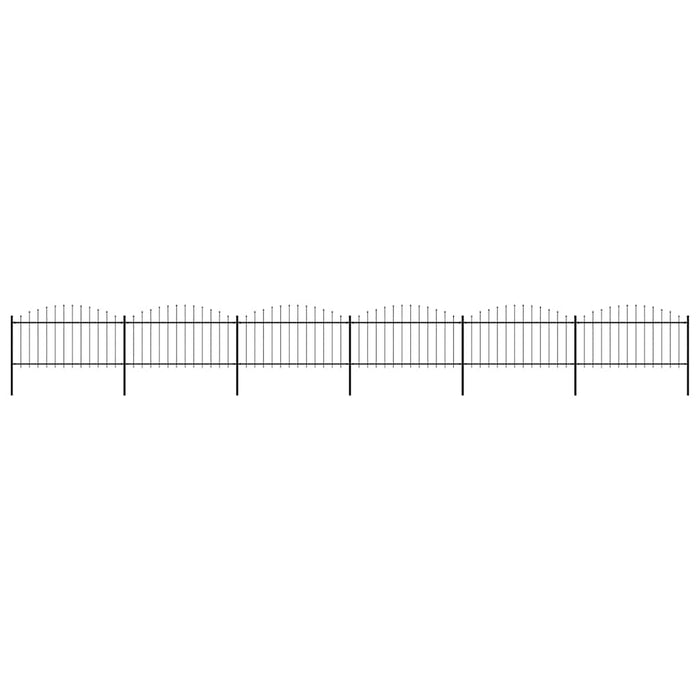 Gard de grădină cu vârf tip suliță din oțel 1070x150 cm, negru - WALTI WALTI