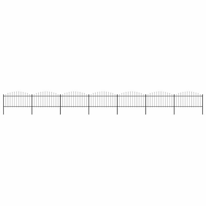 Gard de grădină cu vârf tip suliță din oțel 1248x150 cm, negru - WALTI WALTI