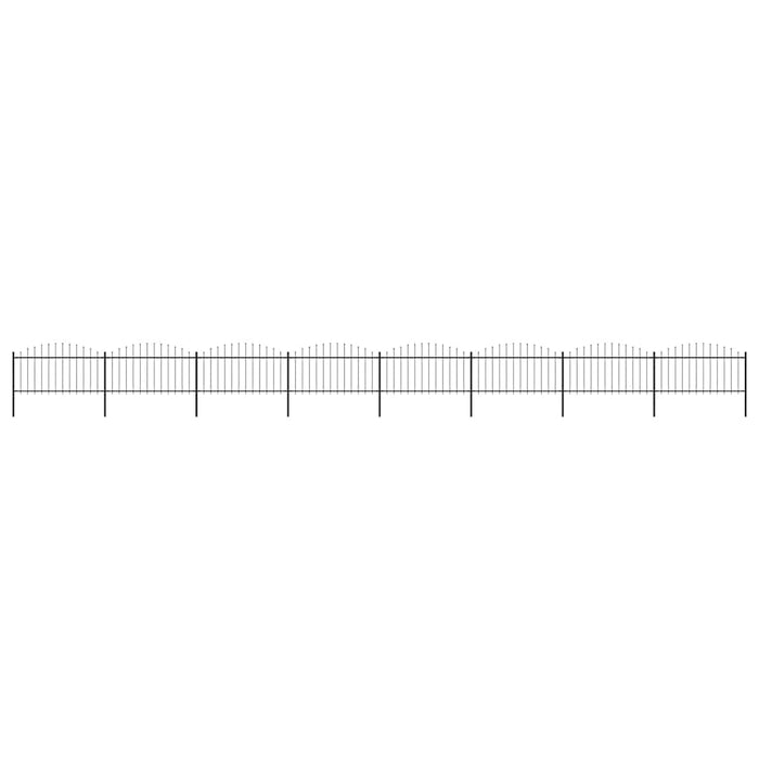 Gard de grădină cu vârf tip suliță din oțel 1426x150 cm, negru - WALTI WALTI