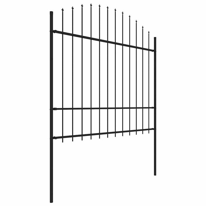 Gard de grădină cu vârf tip suliță din oțel, 359x175 cm, negru - WALTI WALTI