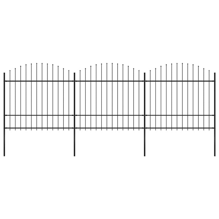 Gard de grădină cu vârf tip suliță din oțel 537x175 cm, negru - WALTI WALTI