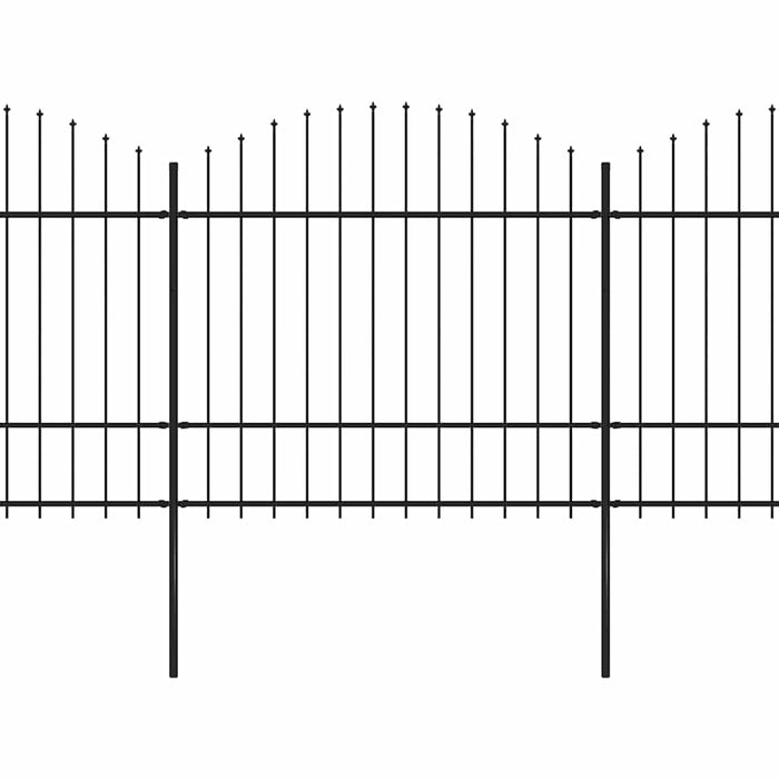Gard de grădină cu vârf tip suliță din oțel 537x175 cm, negru - WALTI WALTI