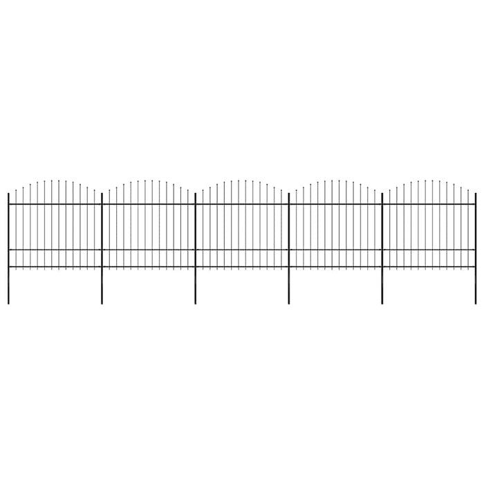 Gard de grădină cu vârf tip suliță din oțel 892,5x175 cm, negru - WALTI WALTI