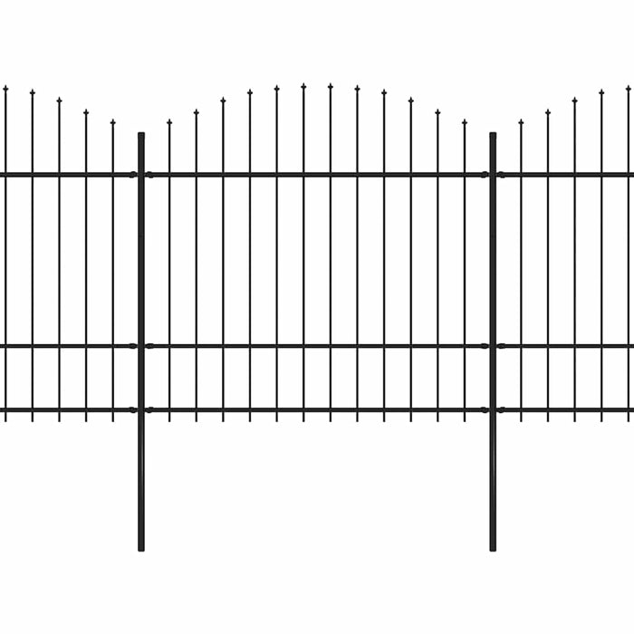 Gard de grădină cu vârf tip suliță din oțel 892,5x175 cm, negru - WALTI WALTI