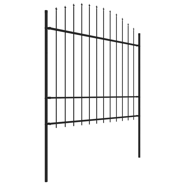 Gard de grădină cu vârf tip suliță din oțel 1248x175 cm, negru - WALTI WALTI