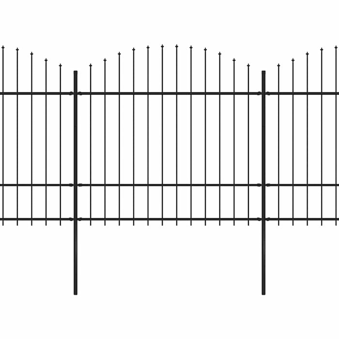 Gard de grădină cu vârf tip suliță din oțel 1426x175 cm, negru - WALTI WALTI