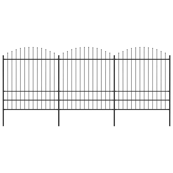 Gard de grădină cu vârf tip suliță din oțel 537x200 cm, negru - WALTI WALTI