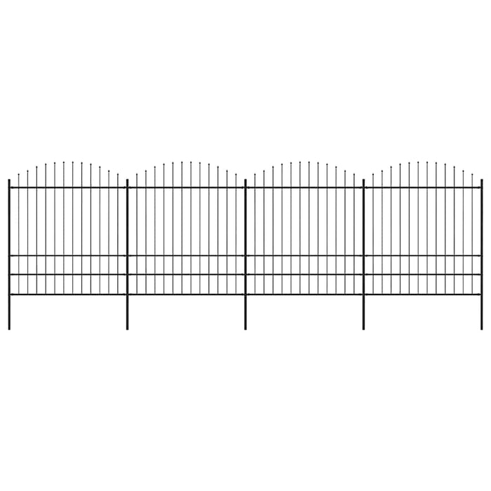 Gard de grădină cu vârf tip suliță din oțel 714,5x200 cm, negru - WALTI WALTI