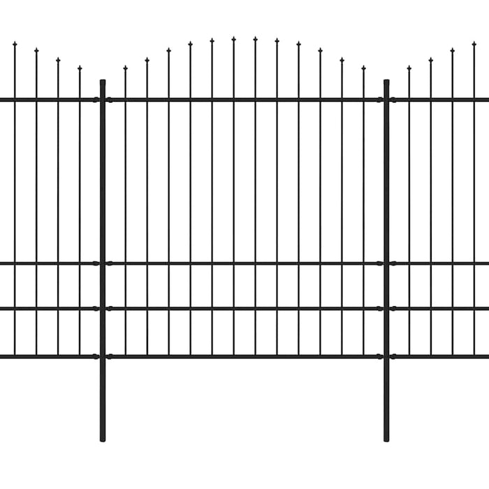 Gard de grădină cu vârf tip suliță din oțel 714,5x200 cm, negru - WALTI WALTI