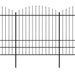 Gard de grădină cu vârf tip suliță din oțel 714,5x200 cm, negru - WALTI WALTI