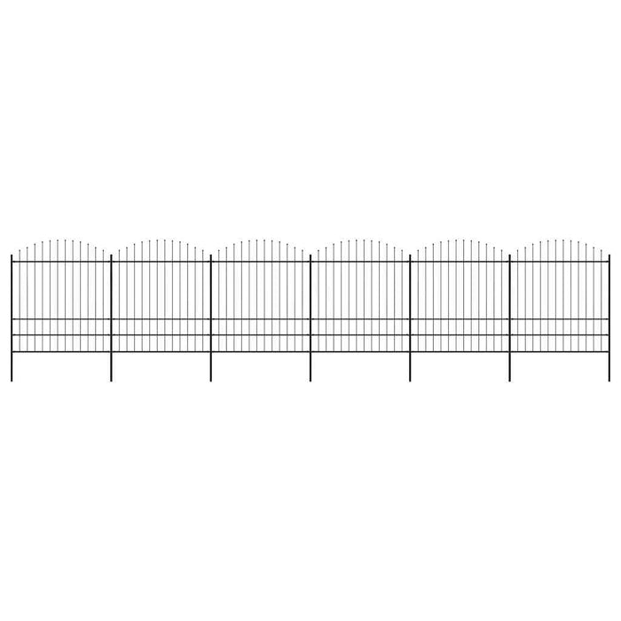 Gard de grădină cu vârf tip suliță din oțel 1070x200 cm, negru - WALTI WALTI