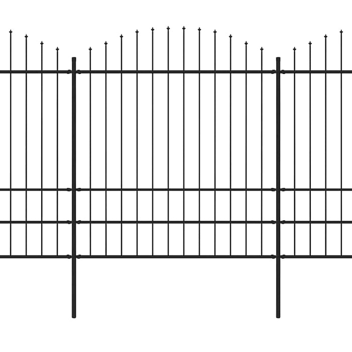 Gard de grădină cu vârf tip suliță din oțel 1070x200 cm, negru - WALTI WALTI