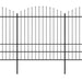 Gard de grădină cu vârf tip suliță din oțel 1070x200 cm, negru - WALTI WALTI