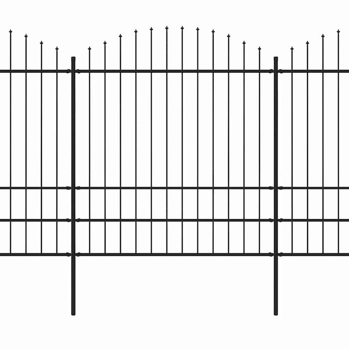 Gard de grădină cu vârf tip suliță din oțel 1603,5x200 cm, negru - WALTI WALTI