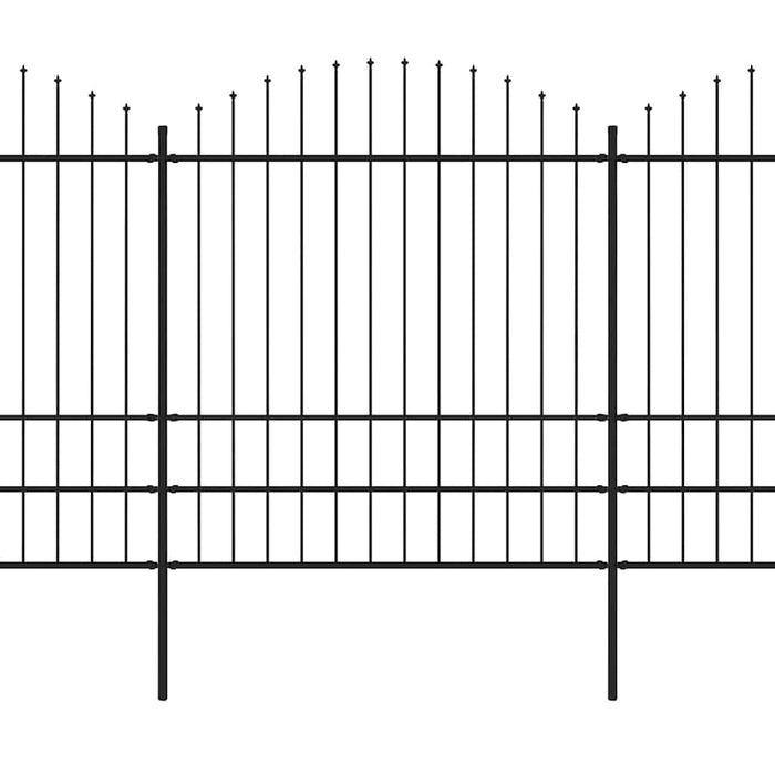 Gard de grădină cu vârf tip suliță din oțel 1781,5x200 cm, negru - WALTI WALTI