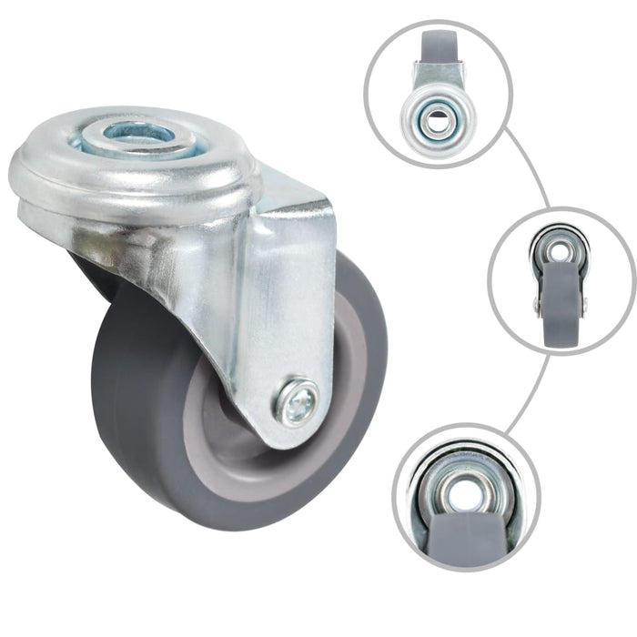 Roți pivotante cu gaură pentru șurub, 8 buc., 50 mm - WALTI WALTI