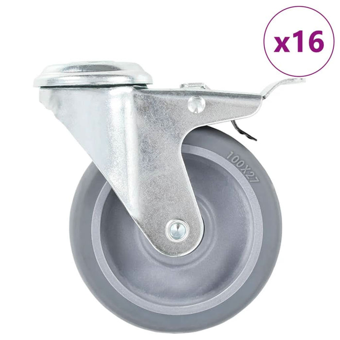 Roți pivotante cu gaură pentru șurub, 16 buc., 100 mm - WALTI WALTI