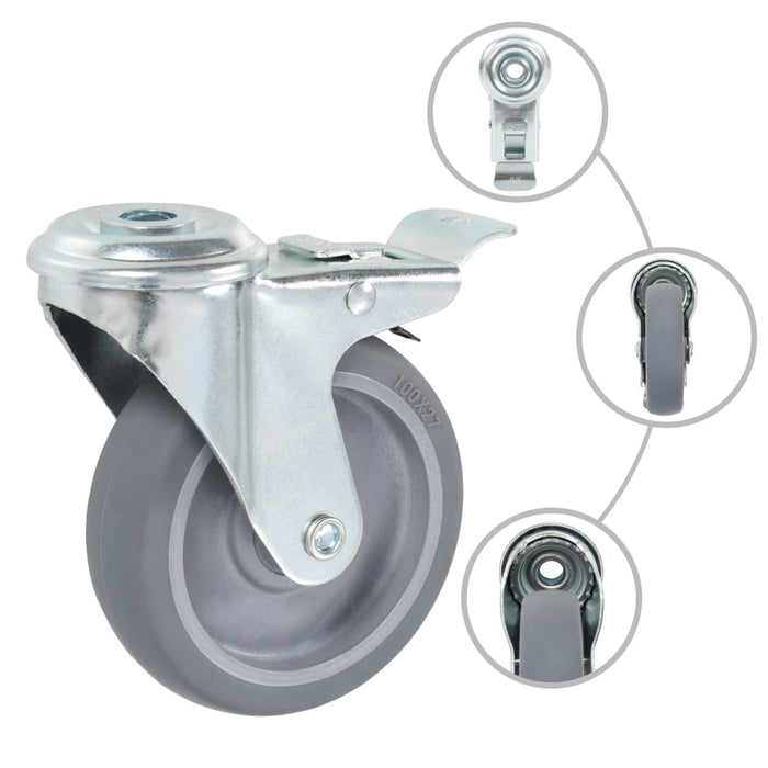 Roți pivotante cu gaură pentru șurub, 32 buc., 100 mm - WALTI WALTI