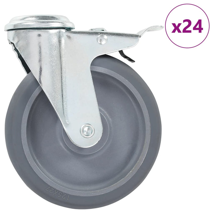 Roți pivotante cu gaură pentru șurub, 24 buc., 125 mm - WALTI WALTI