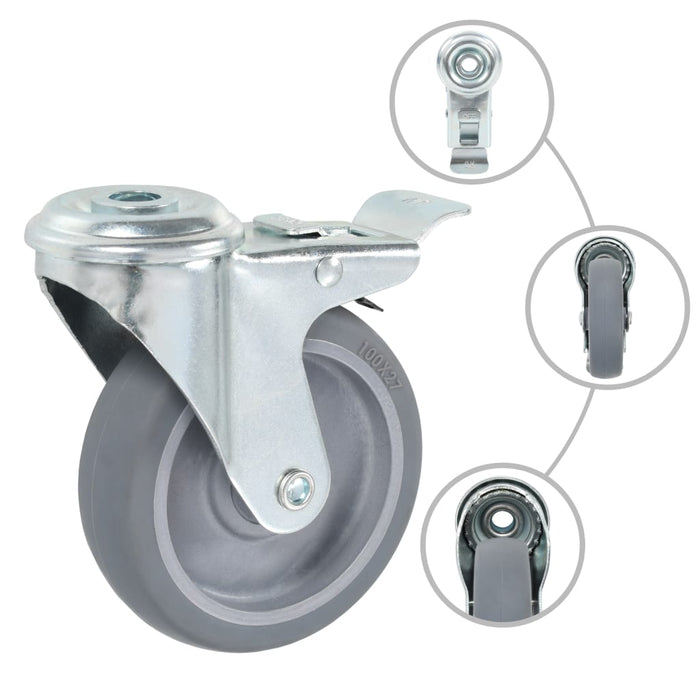 Roți pivotante cu gaură pentru șurub, 12 buc., 100 mm - WALTI WALTI