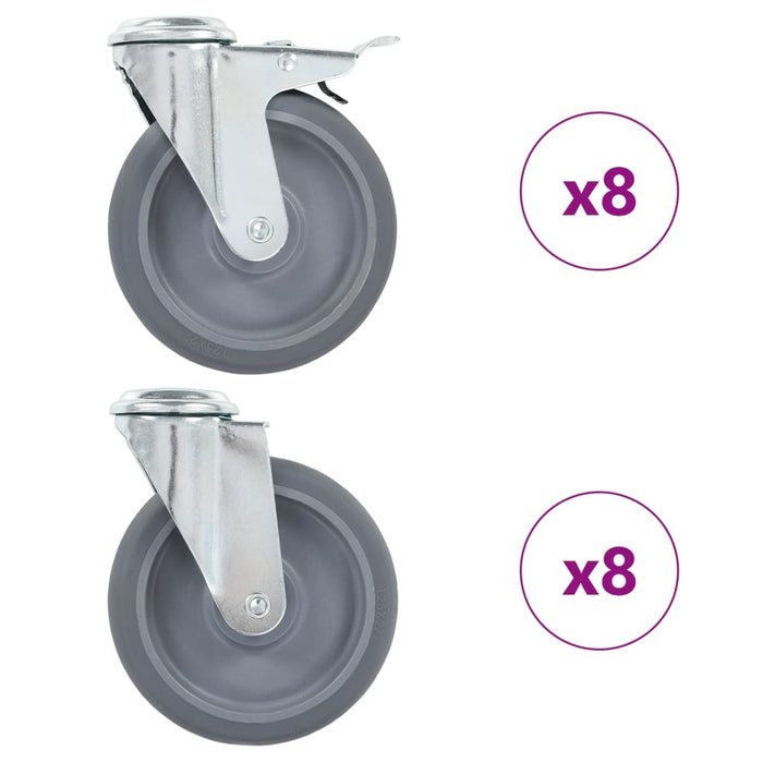 Roți pivotante cu gaură pentru șurub, 16 buc., 125 mm - WALTI WALTI