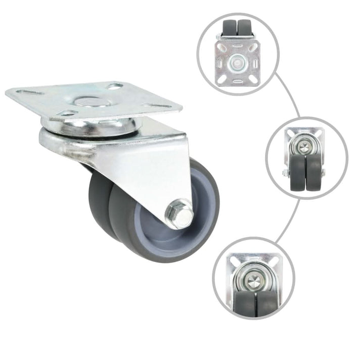 Roți pivotante duble, 24 buc., 50 mm - WALTI WALTI
