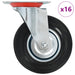 Roți pivotante, 16 buc., 125 mm - WALTI WALTI