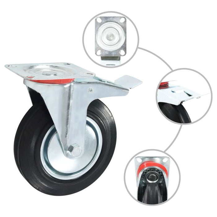 Roți pivotante, 8 buc., 200 mm - WALTI WALTI