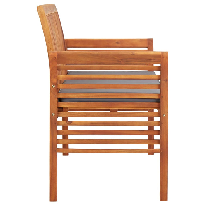 Bancă de grădină cu 3 locuri & pernă, 150 cm, lemn masiv acacia WALTI