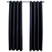 Draperii opace cu inele metalice, 2 buc., negru, 140 x 175 cm - WALTI WALTI