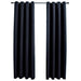 Draperii opace cu inele metalice, 2 buc., negru, 140 x 245 cm - WALTI WALTI