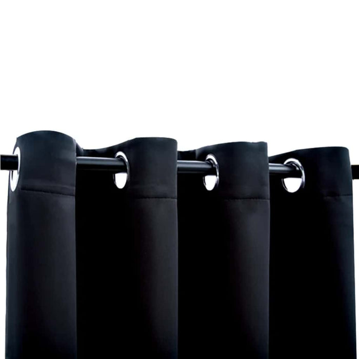 Draperii opace cu inele metalice, 2 buc., negru, 140 x 245 cm - WALTI WALTI