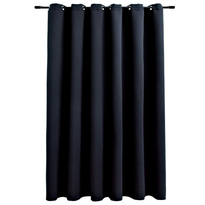 Draperie opacă cu inele metalice, negru, 290 x 245 cm - WALTI WALTI
