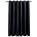 Draperie opacă cu inele metalice, negru, 290 x 245 cm - WALTI WALTI