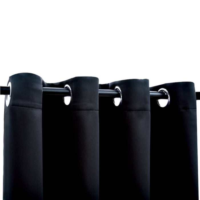 Draperie opacă cu inele metalice, negru, 290 x 245 cm - WALTI WALTI