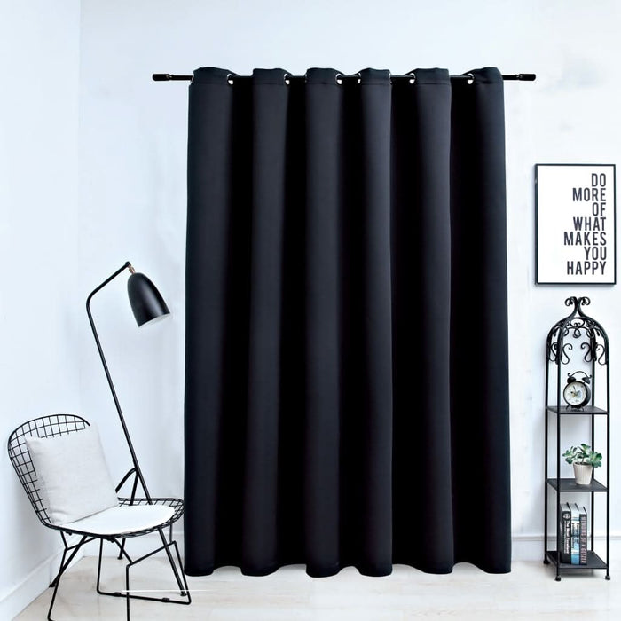 Draperie opacă cu inele metalice, negru, 290 x 245 cm - WALTI WALTI