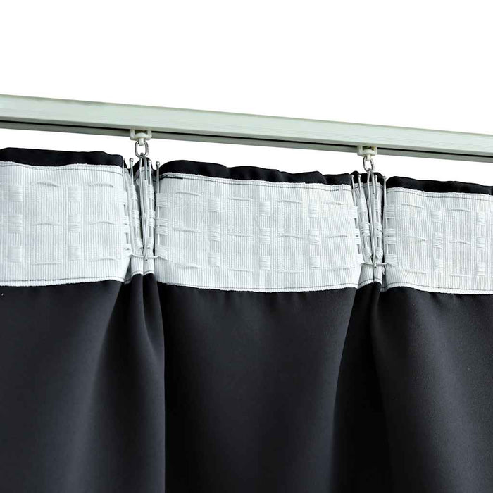Draperii opace cu cârlige, 2 buc., negru, 140 x 245 cm - WALTI WALTI