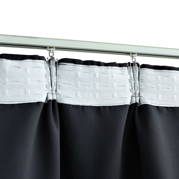 Draperie opacă, negru, 290 x 245 cm, cu cârlige - WALTI WALTI
