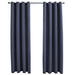 Draperii opace cu inele metalice, 2 buc, antracit, 140 x 225 cm - WALTI WALTI
