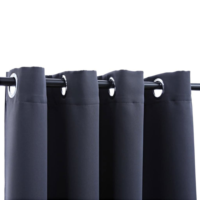 Draperie opacă cu inele metalice, antracit, 290 x 245 cm - WALTI WALTI