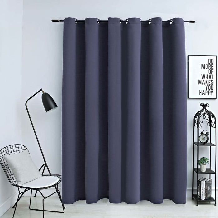 Draperie opacă cu inele metalice, antracit, 290 x 245 cm - WALTI WALTI