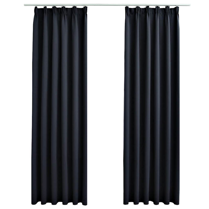 Draperii opace cu cârlige, 2 buc., antracit, 140 x 175 cm - WALTI WALTI