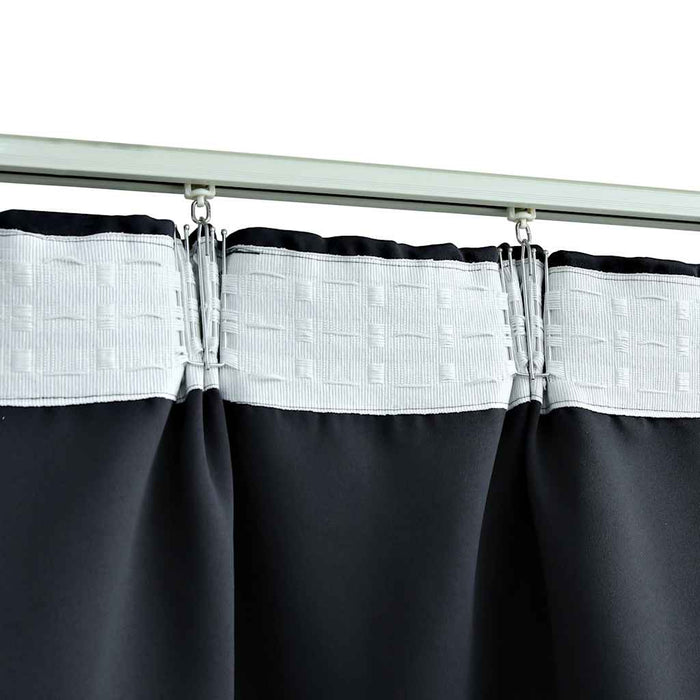 Draperii opace cu cârlige, 2 buc., antracit, 140 x 175 cm - WALTI WALTI