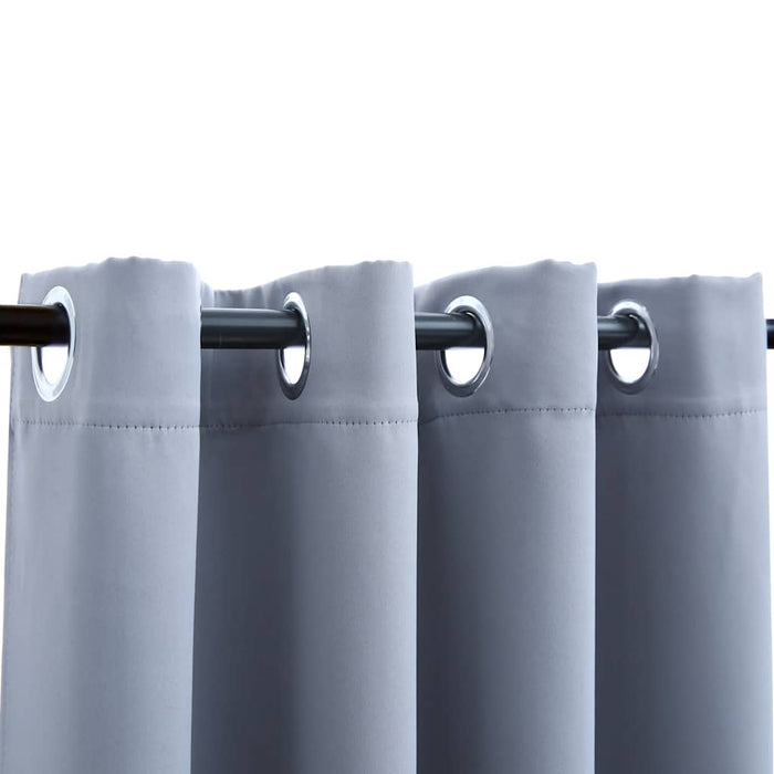 Draperii opace cu inele metalice, 2 buc., gri, 140 x 225 cm - WALTI WALTI