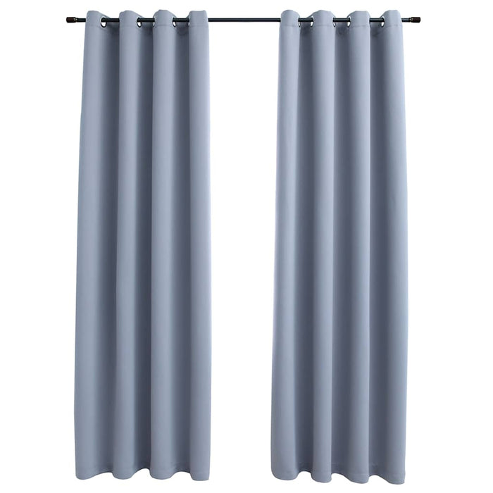 Draperii opace cu inele metalice, 2 buc., gri, 140 x 245 cm - WALTI WALTI